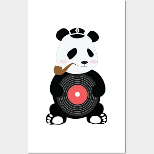 Cute Panda Smoking with his Disc Posters and Art